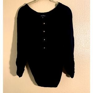 Love Tree Black High Low Long Sleeve Top  Sz M